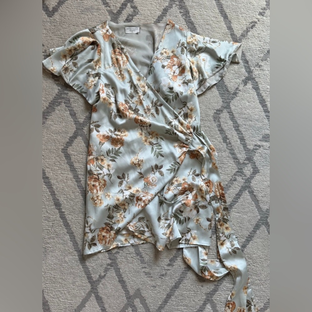 Dress Forum Floral Wrap Blouse in Cream and Brown